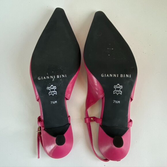 Gianni Bini Pink Leather slides Sz 7.5 - Picture 5 of 7